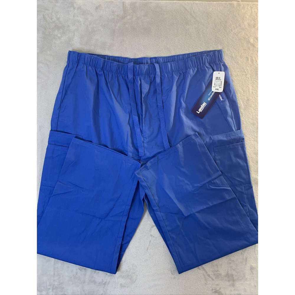 Landau NEW Mens Scrub Pants Royal Blue Draw String  XXL 7 Pockets